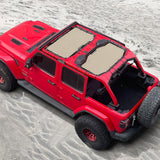 Shadeidea Vehicle covers, not fitted Jeep Wrangler Sun Shade JL Unlimited 4 Door Front and Rear 2 pieces Mesh Screen Sunshade JLU 2018-2023 Top Cover UV Blocker - 10 year Warranty