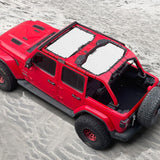 Shadeidea Vehicle covers, not fitted Jeep Wrangler Sun Shade JL Unlimited 4 Door Front and Rear 2 pieces Mesh Screen Sunshade JLU 2018-2023 Top Cover UV Blocker - 10 year Warranty