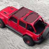 Shadeidea Vehicle covers, not fitted Jeep Wrangler Sun Shade JL Unlimited 4 Door Front and Rear 2 pieces Mesh Screen Sunshade JLU 2018-2023 Top Cover UV Blocker - 10 year Warranty