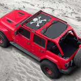 Shadeidea Vehicle covers, not fitted Jeep Wrangler Sun Shade JL Unlimited 4 Door Front and Rear 2 pieces Mesh Screen Sunshade JLU 2018-2023 Top Cover UV Blocker - 10 year Warranty