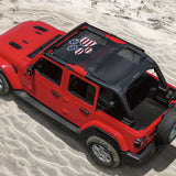 Jeep Wrangler Sun Shade JL Unlimited (2018-2023) 4 Door Front and Rear Mesh Screen Sunshade JLU Top Cover UV Blocker 10 year Warranty
