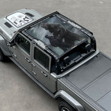 Jeep Gladiator Sunshade JT 4 Door Top Sun Shade Front and Rear Mesh Screen Wrangler Cover UV Blocker (2018-2023) - 10 Year Warranty
