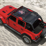 Jeep Wrangler Sun Shade JL Unlimited (2018-2023) 4 Door Front and Rear Mesh Screen Sunshade JLU Top Cover UV Blocker 10 year Warranty