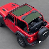 Shadeidea Jeep Wrangler Sun Shade JL 2 Door Top Sunshade (2018-2023), Front + Rear - Mesh Screen Cover, UV Blocker