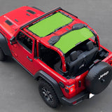 Shadeidea Jeep Wrangler Sun Shade JL 2 Door Top Sunshade (2018-2023), Front + Rear - Mesh Screen Cover, UV Blocker