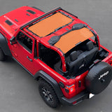 Shadeidea Jeep Wrangler Sun Shade JL 2 Door Top Sunshade (2018-2023), Front + Rear - Mesh Screen Cover, UV Blocker