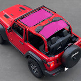 Shadeidea Jeep Wrangler Sun Shade JL 2 Door Top Sunshade (2018-2023), Front + Rear - Mesh Screen Cover, UV Blocker