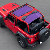 Shadeidea Jeep Wrangler Sun Shade JL 2 Door Top Sunshade (2018-2023), Front + Rear - Mesh Screen Cover, UV Blocker