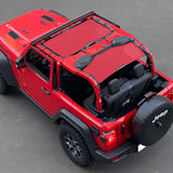 Shadeidea Jeep Wrangler Sun Shade JL 2 Door Top Sunshade (2018-2023), Front + Rear - Mesh Screen Cover, UV Blocker