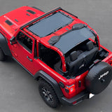 Shadeidea Jeep Wrangler Sun Shade JL 2 Door Top Sunshade (2018-2023), Front + Rear - Mesh Screen Cover, UV Blocker