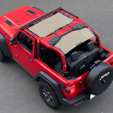Shadeidea Jeep Wrangler Sun Shade JL 2 Door Top Sunshade (2018-2023), Front + Rear - Mesh Screen Cover, UV Blocker