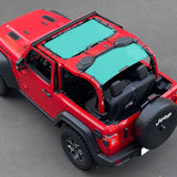 Shadeidea Jeep Wrangler Sun Shade JL 2 Door Top Sunshade (2018-2023), Front + Rear - Mesh Screen Cover, UV Blocker
