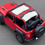 Shadeidea Jeep Wrangler Sun Shade JL 2 Door Top Sunshade (2018-2023), Front + Rear - Mesh Screen Cover, UV Blocker