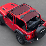Shadeidea Jeep Wrangler Sun Shade JL 2 Door Top Sunshade (2018-2023), Front + Rear - Mesh Screen Cover, UV Blocker