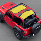 Shadeidea Jeep Wrangler Sun Shade JL 2 Door Top Sunshade (2018-2023), Front + Rear - Mesh Screen Cover, UV Blocker