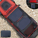 Jeep Wrangler Sun Shade JK Unlimited 4 Door Front & Rear Mesh Screen Sunshade JKU 4D 2007-2018 Top Cover UV Blocker with Grab Bag-10 Years Warranty