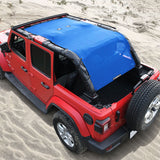 Jeep Wrangler Sun Shade JL Unlimited 4 Door JLU Sunshade 2018-2023 Top Front+Rear+Back Mesh Screen Cover UV Blocker-10 Year Warranty