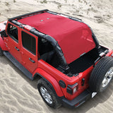 Jeep Wrangler Sun Shade JL Unlimited 4 Door JLU Sunshade 2018-2023 Top Front+Rear+Back Mesh Screen Cover UV Blocker-10 Year Warranty
