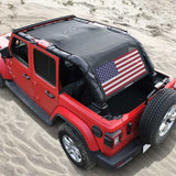 Jeep Wrangler Sun Shade JL Unlimited 4 Door JLU Sunshade 2018-2023 Top Front+Rear+Back Mesh Screen Cover UV Blocker-10 Year Warranty