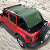 Jeep Wrangler Sun Shade JL Unlimited 4 Door JLU Sunshade 2018-2023 Top Front+Rear+Back Mesh Screen Cover UV Blocker-10 Year Warranty