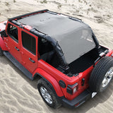 Jeep Wrangler Sun Shade JL Unlimited 4 Door JLU Sunshade 2018-2023 Top Front+Rear+Back Mesh Screen Cover UV Blocker-10 Year Warranty