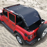 Jeep Wrangler Sun Shade JL Unlimited 4 Door JLU Sunshade 2018-2023 Top Front+Rear+Back Mesh Screen Cover UV Blocker-10 Year Warranty