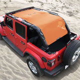 Jeep Wrangler Sun Shade JL Unlimited 4 Door JLU Sunshade 2018-2023 Top Front+Rear+Back Mesh Screen Cover UV Blocker-10 Year Warranty