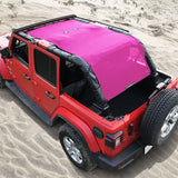 Jeep Wrangler Sun Shade JL Unlimited 4 Door JLU Sunshade 2018-2023 Top Front+Rear+Back Mesh Screen Cover UV Blocker-10 Year Warranty