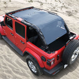 Jeep Wrangler Sun Shade JL Unlimited 4 Door JLU Sunshade 2018-2023 Top Front+Rear+Back Mesh Screen Cover UV Blocker-10 Year Warranty