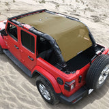 Jeep Wrangler Sun Shade JL Unlimited 4 Door JLU Sunshade 2018-2023 Top Front+Rear+Back Mesh Screen Cover UV Blocker-10 Year Warranty