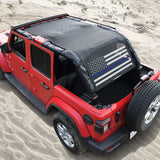 Jeep Wrangler Sun Shade JL Unlimited 4 Door JLU Sunshade 2018-2023 Top Front+Rear+Back Mesh Screen Cover UV Blocker-10 Year Warranty