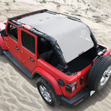 Jeep Wrangler Sun Shade JL Unlimited 4 Door JLU Sunshade 2018-2023 Top Front+Rear+Back Mesh Screen Cover UV Blocker-10 Year Warranty
