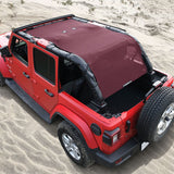 Jeep Wrangler Sun Shade JL Unlimited 4 Door JLU Sunshade 2018-2023 Top Front+Rear+Back Mesh Screen Cover UV Blocker-10 Year Warranty