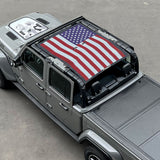 Jeep Gladiator Sunshade JT 4 Door Top Sun Shade Front and Rear Mesh Screen Wrangler Cover UV Blocker (2018-2023) - 10 Year Warranty