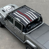 Jeep Gladiator Sunshade JT 4 Door Top Sun Shade Front and Rear Mesh Screen Wrangler Cover UV Blocker (2018-2023) - 10 Year Warranty