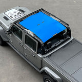 Jeep Gladiator Sunshade JT 4 Door Top Sun Shade Front and Rear Mesh Screen Wrangler Cover UV Blocker (2018-2023) - 10 Year Warranty
