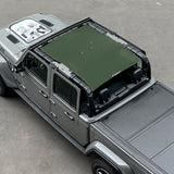 Jeep Gladiator Sunshade JT 4 Door Top Sun Shade Front and Rear Mesh Screen Wrangler Cover UV Blocker (2018-2023) - 10 Year Warranty