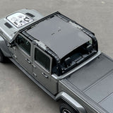 Jeep Gladiator Sunshade JT 4 Door Top Sun Shade Front and Rear Mesh Screen Wrangler Cover UV Blocker (2018-2023) - 10 Year Warranty