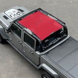 Jeep Gladiator Sunshade JT 4 Door Top Sun Shade Front and Rear Mesh Screen Wrangler Cover UV Blocker (2018-2023) - 10 Year Warranty