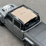 Jeep Gladiator Sunshade JT 4 Door Top Sun Shade Front and Rear Mesh Screen Wrangler Cover UV Blocker (2018-2023) - 10 Year Warranty