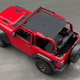Jeep Wrangler Sunshade JL 2 Door Sun Shade Front and Rear (One piece) Mesh Screen Top Cover UV Blocker 2018-2023 - 10 Year Warranty