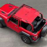 Jeep Wrangler Sunshade JL 2 Door Sun Shade Front and Rear (One piece) Mesh Screen Top Cover UV Blocker 2018-2023 - 10 Year Warranty