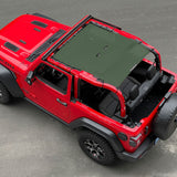 Jeep Wrangler Sunshade JL 2 Door Sun Shade Front and Rear (One piece) Mesh Screen Top Cover UV Blocker 2018-2023 - 10 Year Warranty