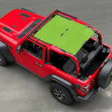 Jeep Wrangler Sunshade JL 2 Door Sun Shade Front and Rear (One piece) Mesh Screen Top Cover UV Blocker 2018-2023 - 10 Year Warranty