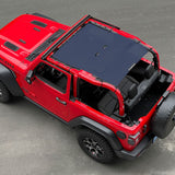 Jeep Wrangler Sunshade JL 2 Door Sun Shade Front and Rear (One piece) Mesh Screen Top Cover UV Blocker 2018-2023 - 10 Year Warranty