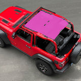Jeep Wrangler Sunshade JL 2 Door Sun Shade Front and Rear (One piece) Mesh Screen Top Cover UV Blocker 2018-2023 - 10 Year Warranty