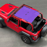 Jeep Wrangler Sunshade JL 2 Door Sun Shade Front and Rear (One piece) Mesh Screen Top Cover UV Blocker 2018-2023 - 10 Year Warranty