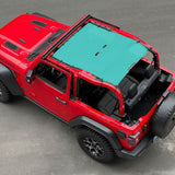 Jeep Wrangler Sunshade JL 2 Door Sun Shade Front and Rear (One piece) Mesh Screen Top Cover UV Blocker 2018-2023 - 10 Year Warranty