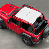 Jeep Wrangler Sunshade JL 2 Door Sun Shade Front and Rear (One piece) Mesh Screen Top Cover UV Blocker 2018-2023 - 10 Year Warranty