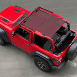 Jeep Wrangler Sunshade JL 2 Door Sun Shade Front and Rear (One piece) Mesh Screen Top Cover UV Blocker 2018-2023 - 10 Year Warranty